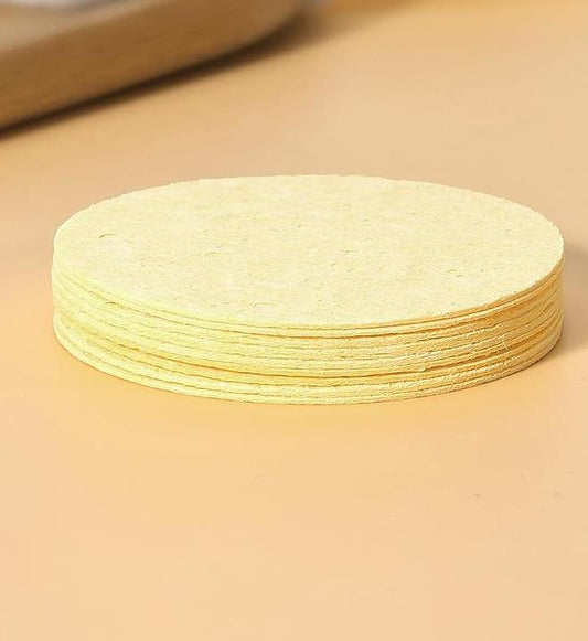 Esponjas faciales compactas apiladas