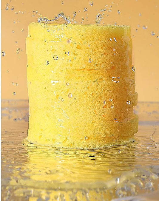 Esponja facial de celulosa natural expandida con agua